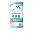 Livi Essentials Heavy Duty Cleaning Wipes Colour Coded Blue Roll 90