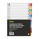 Okin Indices Cardboard Reinforced Tabs Jan-Dec A4 Coloured