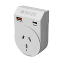Moki Travel Adaptor Plus Outbound Au/nz To US + Pd20w Typec & Qc 3.0 Usba