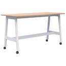 Modella II Mobile Leaner 2000x800 Refined Oak Top White Frame