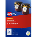 Avery Tags Scalloped Double Sided Inkjet Printer 980050 / 22848 50 x 32mm 18 Per Sheet Pack 90