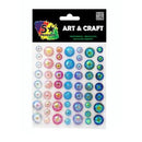 5 Star Craft Gems Self Stick Assorted Sizes Assorted Colours Pack 56