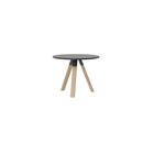 Ligna Meeting Table 900 Diameter Black Top Oak Legs