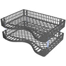 Okin Document Tray With Stackers Stone Grey Pack 2
