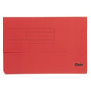 Okin Document Wallet Cardboard Foolscap Red Pack 10