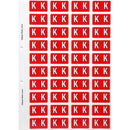 Filecorp ColourFind Lateral File Labels Alpha Letter K 25 x 42mm Red Sheet 40