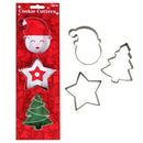 Xmas Cookie Cutters 75 - 80mm Pack 3