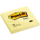 Post-it Self Adhesive Notes 654-HBY 76 x 76mm Yellow 100 Sheet Pad