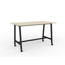 Cubit Bar Leaner With Castors 1800wx900d Nordic Maple Top/black Frame