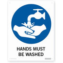 Sign - Hands Must Be Washed 230mm X 300mm