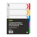 Okin Dividers Manilla Plastic 5 Tab A4 Coloured