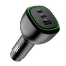Alogic Rapid Power 165w Car Charger 2 X Usb-c & 1 X Usb-a Port With 240w Charging Cable 1m