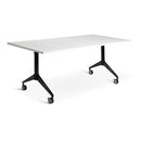 Gravitate Flip Table 1600Wx800D White Top / Black Frame
