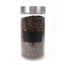 Seymours Container Glass Container Glass Stainless Steel Lid With Blackboard Label Large