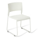 Slim Visitor Chair Stacking Sled Base White