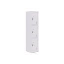 Fortis Steel Storage Locker 1850h x 380w x 450d 3 Door White Latch Lock