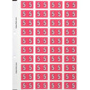 Filecorp ColourFind Lateral File Labels Number 5 25 x 42mm Pink Sheet40