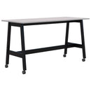 Modella II Mobile Leaner 1800x800 Silver Top Black Frame