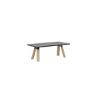 Ligna Coffee Table 1200x600 Black Radius Top Oak Legs