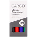 Cargo Permanent Marker Bullet Tip 2.5mm Assorted Colours Box 4
