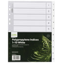 Icon Indices Polypropylene Tabs 1-10 A4 White
