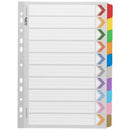 Icon Indices Cardboard Reinforced Tabs 1-10 A4 Coloured