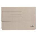 Okin Document Wallet Cardboard Foolscap Grey Pack 10