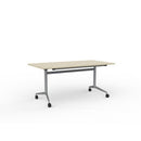 Team Flip Table 1600wx800d Nordic Maple Top/silver Frame