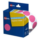 Avery Dot Stickers Dispenser 937249 24mm Round Pink Pack 500