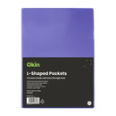 Okin L Shaped Pockets Heavy Duty A4 Purple Pack 12