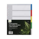 Icon Dividers Polypropylene 5 Tab Extra Wide Coloured