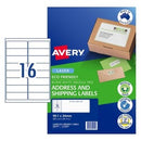 Avery Address Labels Eco Laser Printer 959119 / L7162EV 99.1 x 34mm 16Per Sheet Pack 320