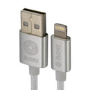 Moki Braided King Size Lightning Syncharge Cable MFi Licensed 3m Silver