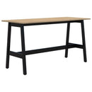Modella II Leaner Angled Leg 1500x800 Classic Oak Top Black Frame