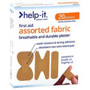 Help-it First Aid Plasters Fabric Assorted Sizes Box 20