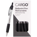 Cargo Ballpoint Pen Retractable Grip Medium 1.0mm Black Box 12