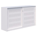Fortis Steel Storage Sliding Door Cabinet 1020h x 1800w x 450d White Keyed Lock
