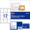 Avery General Use Labels 938208 / L7164GU 63.5 x 72mm 12 Per Sheet WhitePack 1200
