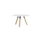 Ligna Meeting Table 1200 Diameter White Top Oak Legs