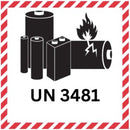 Pomona Lithium Battery Label "UN 3481" 125 x 120mm 50m