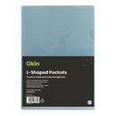 Okin L Shaped Pockets Heavy Duty A4 Assorted Colours Pack 12