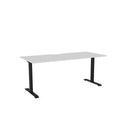 Haven Fixed Single Sided Desk 1800x800 White Top Scallop Black Frame