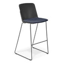 Scout Barstool Black With Upholstered Seat Keylargo Navy