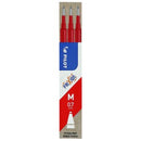 Pilot Frixion Gel Pen Refill For Ball And Clicker Fine 0.7mm Red Pack 3