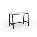 Cubit Bar Leaner With Castors 1600dx800w White Top/black Frame