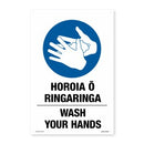 Te Reo Safety Sign Horoia O Ringaringa - Wash Your Hands  Pvc