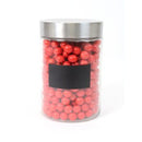 Seymours Container Glass Container Glass Stainless Steel Lid With Blackboard Label Medium