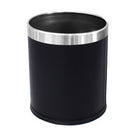 Compass Waste Paper Bin Leatherette Round 10L Black