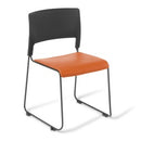Slim Chair Black Frame with Vinyl Seat Orange