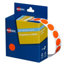 Avery Dot Stickers Dispenser 937298 14mm Round Fluoro Red Pack 700